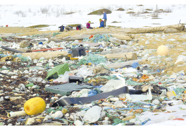 Figure 3.25 Litter on the beach at Rekvika bay, Tromsø municipality