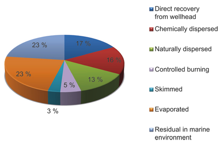 Figure 5.8 Oil budget for the Mexico Gulf accident