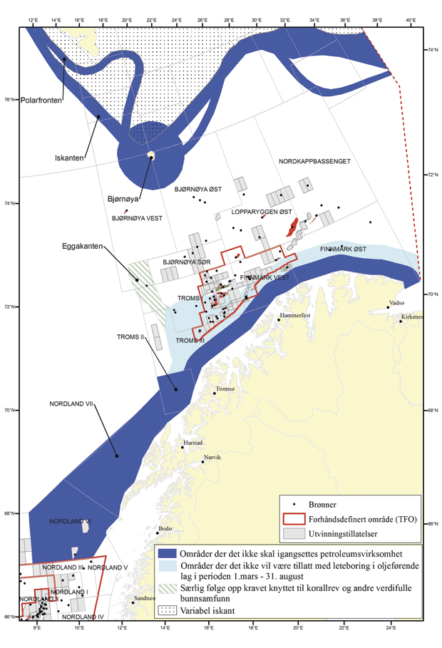 Figur 7.1 Rammer for petroleumsvirksomhet i Barentshavet – Lofoten