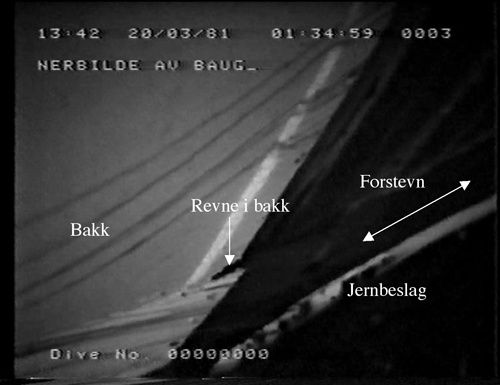 Figur 6.2 Revne i trålbakk mot hoveddekk.