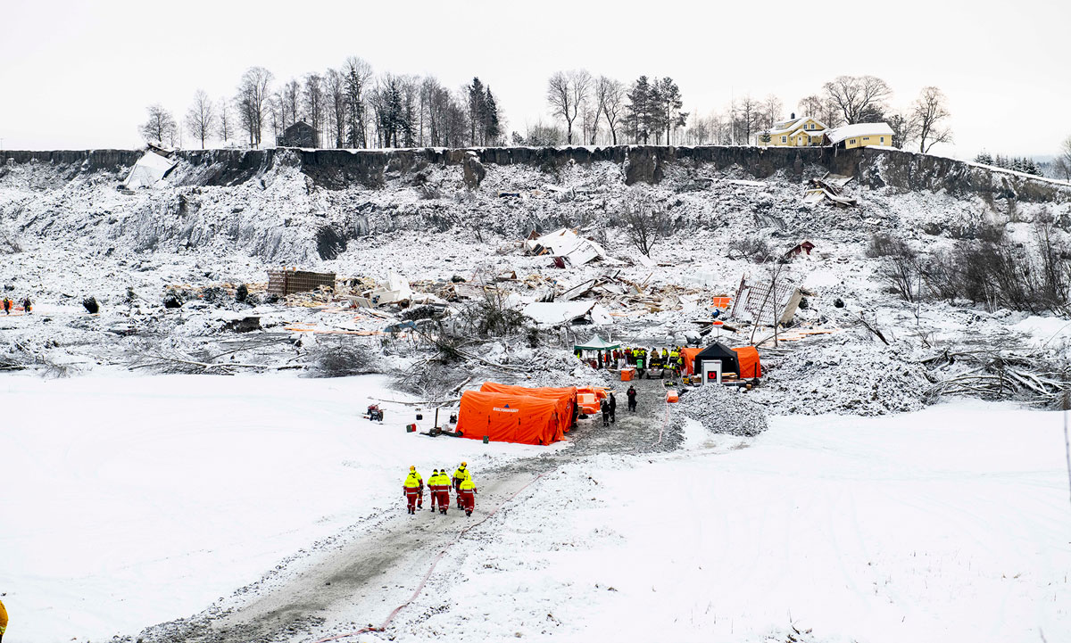 Figur 6.4 Kvikkleireskredet i Gjerdrum kommune i 2020. 