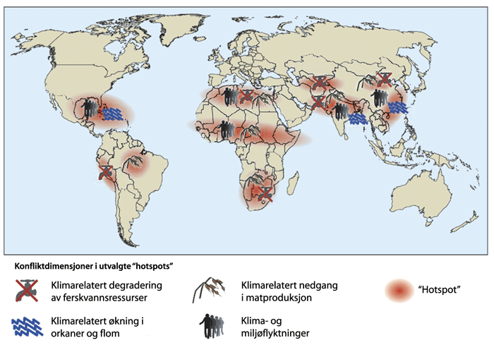 Figur 2.3 Konfliktdimensjoner i utvalgte «hotspots»