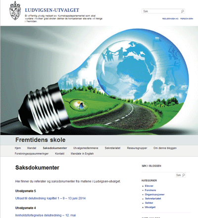 Figur 1.5 Ludvigsenutvalgets blogg: Fremtidens skole