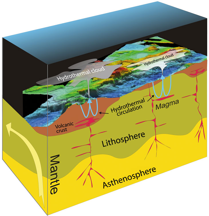 Figure 3.7 Geodynamic processes in the deep sea.