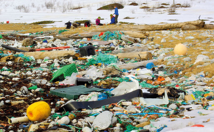 Figure 4.8 Marine litter on the beach at Skulsfjord, Troms.