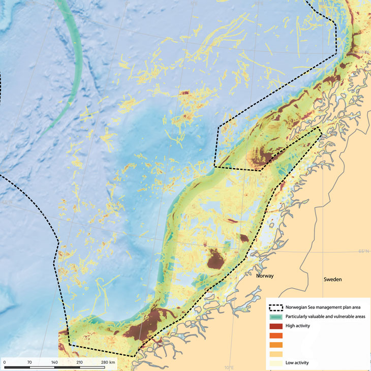 Figure 6.1 Fisheries activity in the Norwegian Sea.