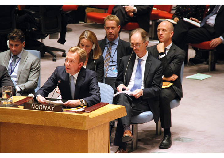 Figur 3.5 USA, New York. Utenriksminister Børge Brende i FNs sikkerhetsråd.