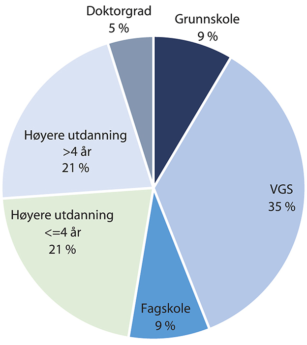 Figur 3.11 Kompetansenivå i olje- og gassnæringen i 2019.