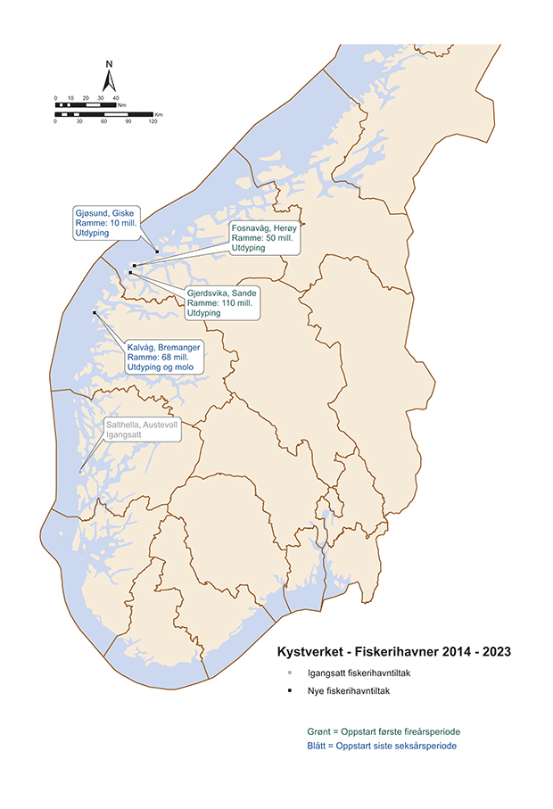 Figur 8.3 Fiskerihavner i Sør-Norge