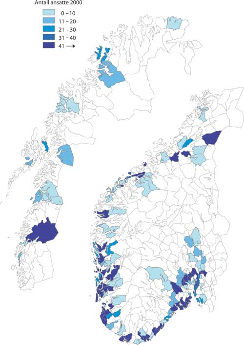 Figur 3.27 Etablering av leverandørbedrifter i Norge