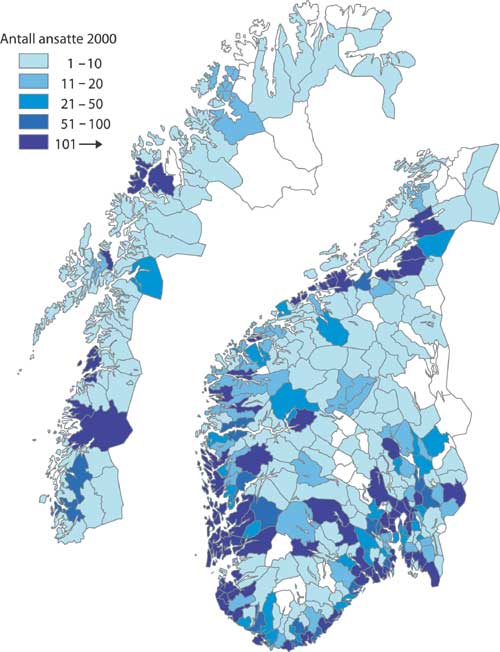 Figur 3.28 Bosted for sysselsatte innen petroleumsnæringen