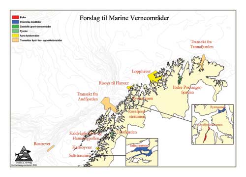 Figur 1.3 Foreslåtte marine verneområder i Lofoten – Barentshavet