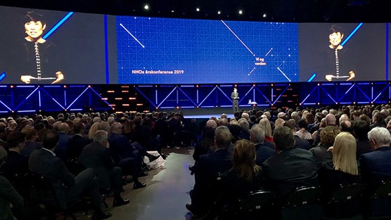 Utenriksminister Ine Eriksen Søreide på NHOs årskonferanse 9. januar 2019. Foto: Guri Solberg, UD