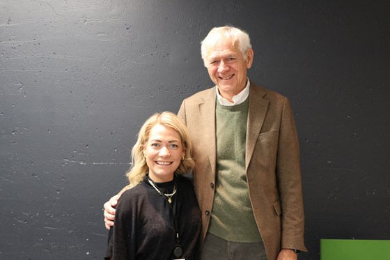 Landbruks- og matminister Sandra Borch med styreleder i NIBIO Victor D. Norman.