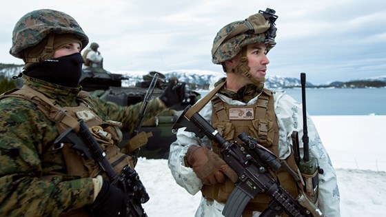 Amerikanske marinesoldater under øvelse Cold Response 2016. Amerikanske marinesoldater under øvelse Cold Response 2016.