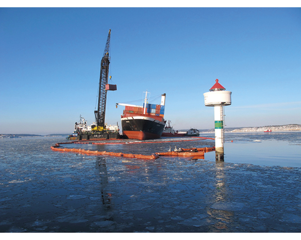Figure 6.2 MS Godafoss aground off Frederikstad, in Ytre Hvaler national park.