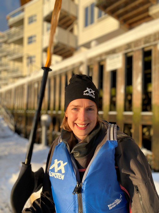 Iselin Nybø med redningsvest