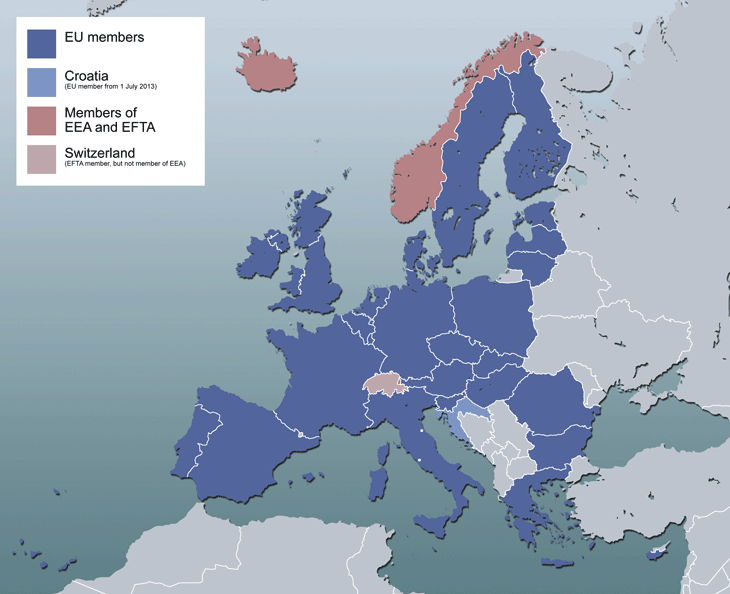 Figure 1.1 Map of the EU/EEA