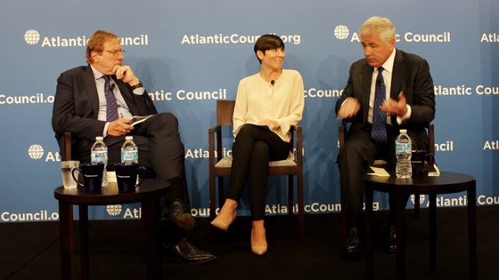 Fred Kempe in Atlantic Council, Ine Eriksen Søreide and Chuck Hagel. Fred Kempe in Atlantic Council, Ine Eriksen Søreide and Chuck Hagel.