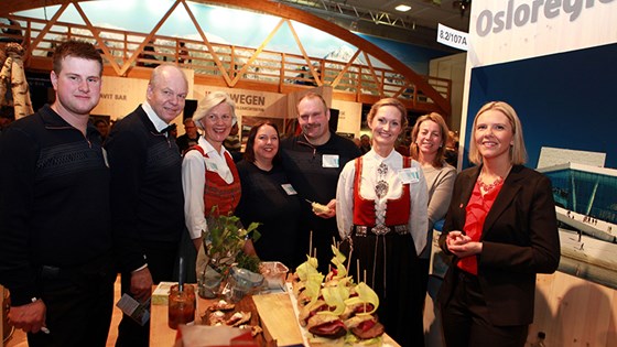 Landbruks- og matminister Sylvi Listhaug hos Osloregionen under åpningen av Norges stand på Grüne Wodhe 2015.