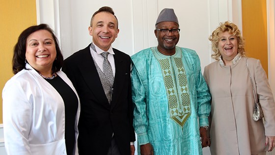 From left: Ambassador of El Salvador, H.E. Ms Anita Cristina Escher Echeverría, Ambassador of Colombia, H.E. Mr Álvaro Sandoval Bernal, Ambassador of the Republic of Mali, H.E. Mr Toumani Djimé Diallo, Ambassador of Argentina, H.E. Ms Mónica Liliana María Victoria Dinucci