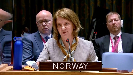 Krigen i Ukraina sto på dagsorden flere ganger denne uken. Norge var med på å ta initiativ til et åpent møte om den politiske og humanitære situasjonen i Ukraina tre uker etter at Russland invaderte landet. Foto: FN-delegasjonen