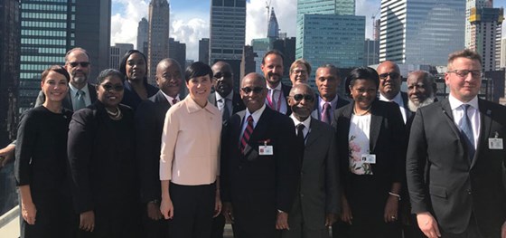 Caricom og Norden sammen på New Yorks tak. Foto: Ingrid Mollestad, UD