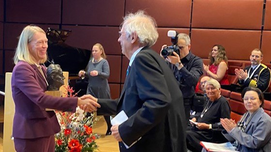 Prof. Dr. Joachim Dorfmüller und Aussenministerin Anniken Huitfeldt. Foto: Marte Lerberg Kopstad, MFA