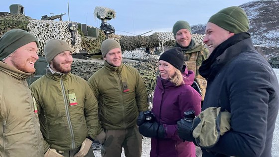 Utenriksministrene Anniken Huitfeldt og Gabrielus Landsbergis (Litauen) på besøk påi Bardufoss. Tuva Bogsnes, UD