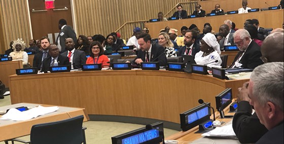 Minister of International Development Dag-Inge Ulstein speaks in the UN event. Credit: Guri Solberg, MFA