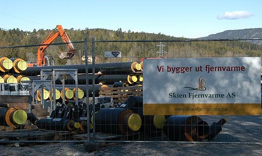 Fra byggingen av fjernvarmeanlegget
