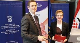 Statssekretær Ingvild Næss Stub og viseminister Jaksa Puljiz.