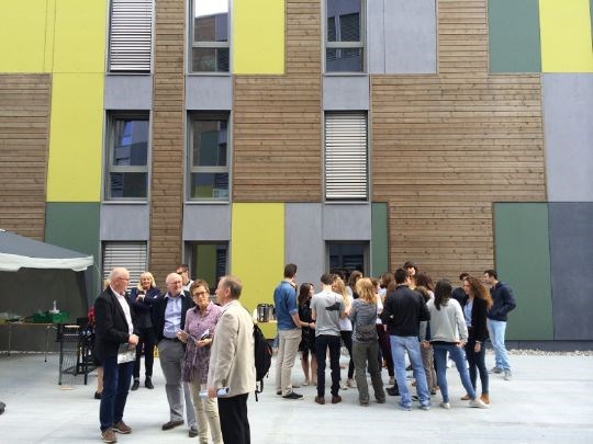 Frå opninga av nye studentboligar i massivtre på Remmen ved Høgskulen i Østfold.