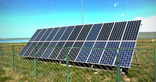 Solcellepanel i Mongolia