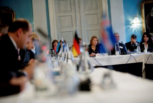 Suodjalusministtar Grete Faremo jođihii čoahkkima. Govvideaddji: Stian Solum, Suodjalusa mediaguovddáš.