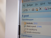 Nærbilde av et epost-program.