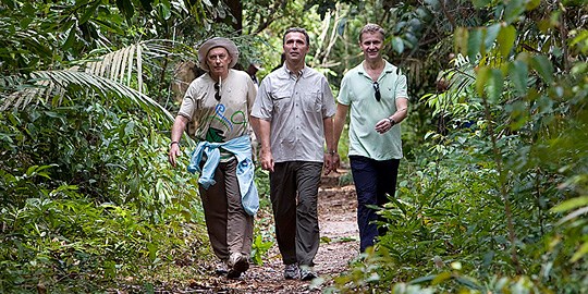 Minc, Stoltenberg and Solheim in the Amazon rainforest