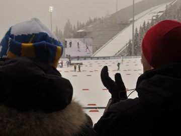 Statsminister Jens Stoltenberg og Sveriges statsminister Fredrik Reinfeldt i Holmenkollen (Foto: Statsministerens kontor)