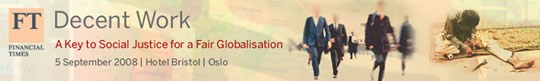 Banner: Decent Work - A Key to Social Justice for a Fair Globalisation