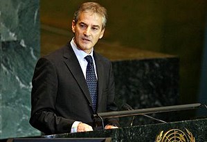 Foreign Minister Jonas Gahr Støre during Norway's statement to the General Assembly. Photo: UN