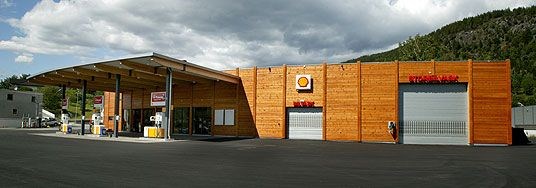 Shell bensinstasjon Notodden Næringsbygg Slipplaft