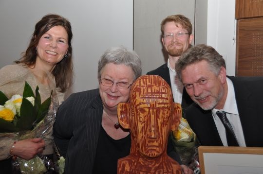 F.v. Nina K. Amdahl (Rambøll), Torhild Bransdal (ordfører Vennesla kommune), Håkon Solheim (Helen & Hard) Leif R. Sakariassen (Vennesla kommune).