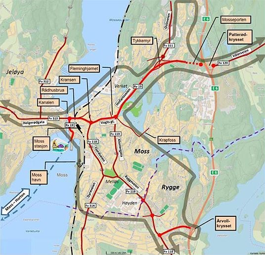 Kartskisse Moss Rygge